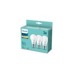 3 ampoules led e27 806lm blanc chaud 60w philips lighting