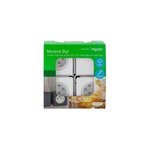 3 prises avec terre + 1 interrupteur va - et - vient schneider electric mureva styl blanc, lot