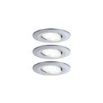 3 spots encastrables calla led intgre 4000k ip65 3x680lm rond orientable chrome mat paulmann