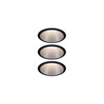 3 spots encastrables cole led intgre blanc chaud ip44 3x470lm 8cm argent finition noire paulmann