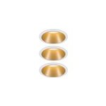 3 spots encastrables cole led intgre blanc chaud ip44 3x470lm 8cm dor finition blanche paulmann
