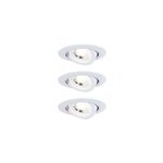 3 spots encastrables paulmann led intgre 3000k ip20 3x580lm rond orientable blanc dpoli paulmann