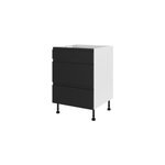 Meuble bas de cuisine avec 1 tiroir et 2 casseroliers goodhome garcinia noir l. 60 x h. 72 cm Meuble bas de cuisine avec 1 tiroir et 2 casseroliers goodhome garcinia noir l. 60 x h. 72 cm