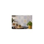 6 dalles adhsive murales wall tiles d - c - fix jamila effet carreaux de ciment jaune, gris, blanc l. ...