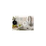 6 dalles adh�sive murales wall tiles d - c - fix lina effet carreaux de ciment beige, blanc l. 15 x l. ...