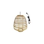 Abat jour bambou naturel e27 40w ip44 l. 30 x h. 35 cm
