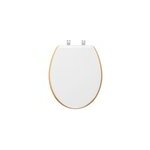 Abattant wc � fermeture silencieuse blanc et aspect bois, 5five modern