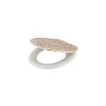 Abattant wc goodhome genoa coloris blanc et jaune clair en duraplast avec frein de chute