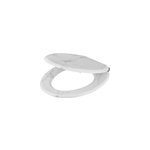 Abattant wc goodhome pilica coloris blanc et noir en bois avec frein de chute