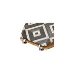 Abattant wc motifs canva blanc et noir et lunette effet bois, 5five