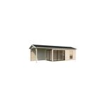 Abri / studio de jardin palmako amanda bois naturel p. 44 mm surface totale 21, 4m + pergola 9, 9m ...