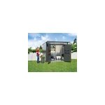 Abri de jardin mtal biohort avantgarde a7 gris fonc double porte surface totale 7. 8 m