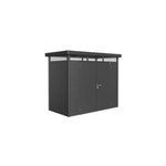 Abri de jardin mtal biohort highline h1 gris fonc double porte surface totale 4. 26 m