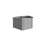 Abri de jardin double porte biohort panorama p5 en mtal coloris gris quartz mtallique p. 0, 53 mm ...
