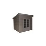 Abri de jardin green outside toit plat en composite coloris gris p. 28 mm surface extrieure 10 m