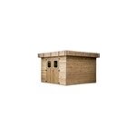 Abri de jardin habrita thalasso en bois coloris naturel p. 28 mm surface extrieure 11, 22 m