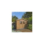 Abri de jardin klikstrom belaa bois trait autoclave marron p. 28 mm surface totale 7. 4m