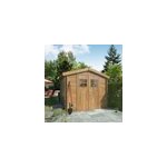Abri de jardin klikstrom mokau bois trait autoclave marron p. 19 mm surface totale 5, 3m