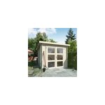 Abri de jardin klikstrom mokau bois coloris naturel toiture monopente ép. 19 mm surface totale 6m² Abri de jardin klikstrom mokau bois coloris naturel toiture monopente ép. 19 mm surface totale 6m²