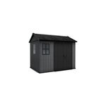 Abri de jardin newton plus 975 keter l287 x p230 x h246 cm 6, 6 m coloris gris anthracite