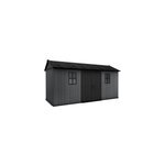 Abri de jardin newton plus 1575 keter l476 x p230 x h246 cm 10, 94 m coloris gris anthracite