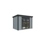 Abri de jardin white wood olivia en bois peint gris anthracite �p. 19mm surface totale 6, 2m�