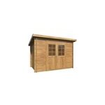 Abri de jardin white wood alice bois trait autoclave marron p. 28mm surface totale 7m