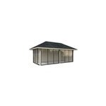 Abri / studio de jardin palmako bianca  ; set 202 ; bois naturel p. 28 mm surface totale 25, 8m