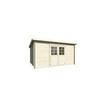 Abri de jardin white wood lola  ; 2 ; bois naturel p. 28mm surface totale 13, 7m