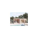 Abri de jardin / poolhouse design bois douglas ép. 55 mm surface totale 11. 6m² + pergola 8. 7m² Abri de jardin / poolhouse design bois douglas ép. 55 mm surface totale 11. 6m² + pergola 8. 7m²