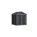 Abri de jardin rubicon polycarbonate gris fonc� surface totale 4, 2m�