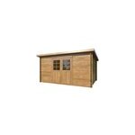 Abri de jardin white wood lola 2 bois trait� autoclave marron �p. 28mm 13, 7m�