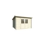 Abri de jardin white wood lola  ; 1 ; bois naturel p. 28mm surface totale 10, 2m