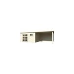 Abri de jardin white wood lya 2 avec pergola bois naturel �p. 28 mm surface ext�rieure totale 19, 6 m� ...