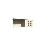 Abri de jardin white wood olivia bois naturel p. 19mm surface totale 6m + pergola 6m