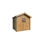 Abri de jardin white wood pablo  ; 1 ; bois trait autoclave marron p. 19 mm surface totale 4, 1m