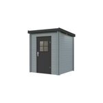 Abris de jardin white wood zoe 1 peint gris �p. 19mm surface ext�rieure totale 3, 2m�