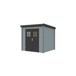 Abris de jardin white wood zoe 2 peint gris �p. 19mm surface ext�rieure totale 4, 8m�