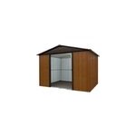 Abri de jardin yardmaster wgy en m�tal coloris marron et imitation bois �p. 0, 3 mm surface ext�rieure ...