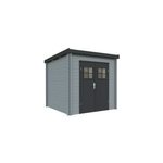 Abri de jardin white wood zo�  ; 2 ; en bois peint gris anthracite �p. 19mm surface totale 4, 8m�