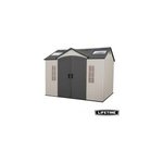 Abri de jardin + plancher lifetime en rsine coloris beige et marron et gris p. 20 mm surface extrieure ...