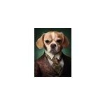 Affiche chien en costume marron l. 30 x h. 40 cm dada art
