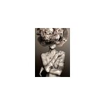 Affiche portrait femme chapeau de fleurs effet s�pia l. 40 x h. 50cm dada art
