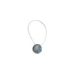 Aimant rond en mtal finition chrome et lien mtal