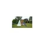 Aire de jeux en bois apollon, portique, toboggan et mur d escalade soulet l. 4, 27 m x h. 2, 24 m