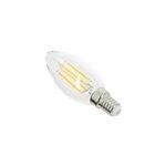 Ampoule led e14 flamme transparent ip20 470lm 5w 40w xanlite blanc chaud