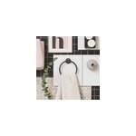 Anneau porte - serviettes mural en m�tal noir mat pour salle de bains, grohe quickfix