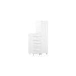 Armoire et commode blanches sur pieds 6 tiroirs chambre enfant goodhome atomia h. 198, 5 x l. 100 x p. ...