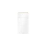 Armoire effet chne 6 portes blanches goodhome atomia h. 187, 5 x l. 100 x p. 47 cm