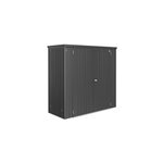 Armoire de jardin, rangement outils, m�tal gris fonc�, l. 182, 5 x p. 83 x h. 182, 5 cm, biohort